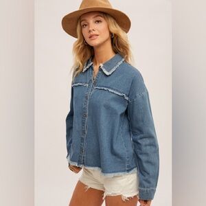 COTTON BLEND DENIM SHIRT